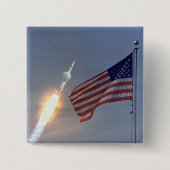Lancering van Apollo 11 Vierkante Button 5,1 Cm (Voorkant)