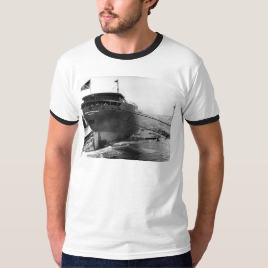 Lancering van de Edmund Fitzgerald 6-8-1958 (#4) T-shirt (Voorkant)