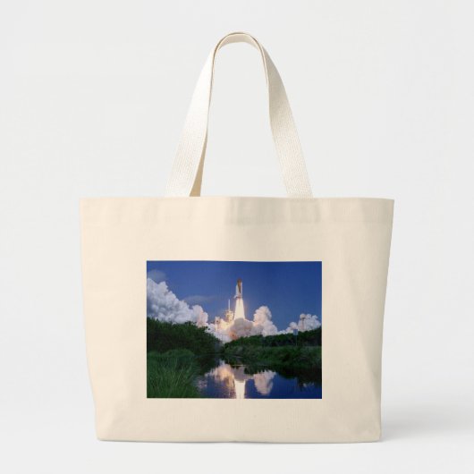 Lancering van Space Shuttle Grote Tote Bag (Voorkant)
