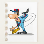 Lanceur de baseball de dessin animé drôle lançant (Devant)