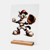 Lanceur de baseball Goofy Cat se prépare (Angle)