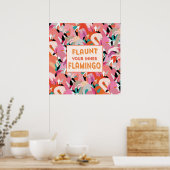 Lancez votre affiche de Flamant rose intérieur - O (Cuisine)