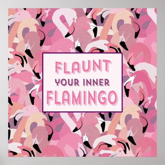 Lancez votre affiche de Flamant rose intérieur - R (Devant)