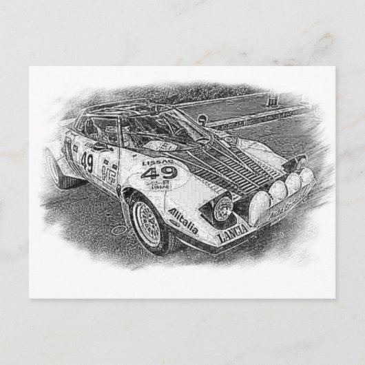 Lancia Stratus Sketch Briefkaart (Voorkant)
