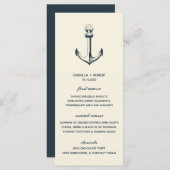 L'Ancre bleue | Menu Mariage nautique (Devant / Derrière)
