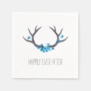 Land Antlers Blauw Bruiloft Servet