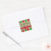 Land Argyle Burlap en Bow Vierkante Sticker (Envelop)
