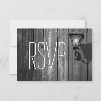 land B/W Barn Wedding - RSVP Kaartje