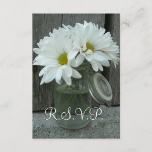 Land/Barn Wedding RSVP - Daisies Mason Jar