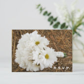 Land/Barn Wedding RSVP - Daisy Bouquet & Hay (Staand voorkant)