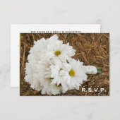 Land/Barn Wedding RSVP - Daisy Bouquet & Hay (Voorkant / Achterkant)