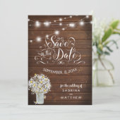 Land Barn Wood Mason Jar Daisy BarefootBride™ (Staand voorkant)