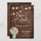 Land Barn Wood Mason Jar Daisy BarefootBride™ (Voorkant / Achterkant)