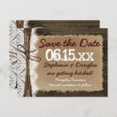 Land Barn Wood Rustic Save the Date Briefkaarten (Voorkant / Achterkant)
