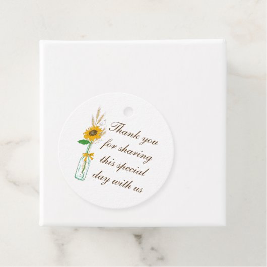 Land Bloemen Boho Zonnebloemen Bruiloft Dank u Bedankjes Labels (In situ)