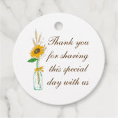 Land Bloemen Boho Zonnebloemen Bruiloft Dank u Bedankjes Labels (Voorkant)