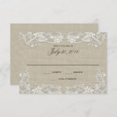 Land Bloemen Kant Design Huwelijksreactie Kaart (Voorkant / Achterkant)