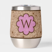 Land Bloemen: Tan en Roze Monogrammed (Voorkant)