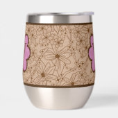 Land Bloemen: Tan en Roze Monogrammed (Links)