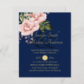 Land Blue Blush Roses Wedding Ampersand (Voorkant / Achterkant)