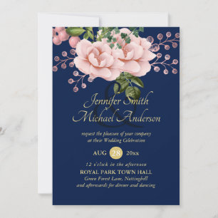 Land Blue Blush Roses Wedding Ampersand