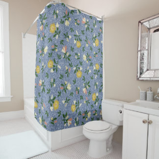 Land Blue Floral Shower Curtain Douchegordijn