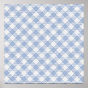Land Blue Gingham Poster