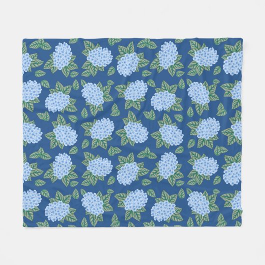 Land Blue Hydrangeas Fleece Deken (Voorkant (Horizontaal))