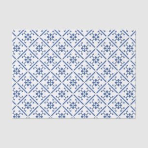 Land Blue White Pattern Mediterrane Tegel Tissuepapier