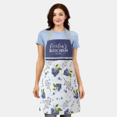 Land Blueberries Aangepast keukenSchort Schort (Gedragen)