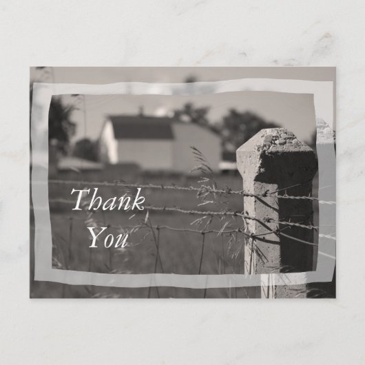 Land Boerderij Dank u Briefkaart (Voorkant)