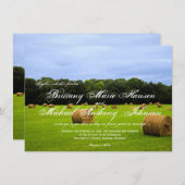 Land Boerderij Hay Bales Rustic Wedding Invitation Kaart (Voorkant / Achterkant)