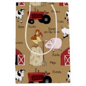Land Boerderij patroon medium cadeau tas Medium Cadeauzakje (Voorkant)