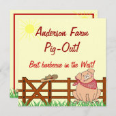 Land Boerderij Pig Barbecue Kaart (Voorkant / Achterkant)