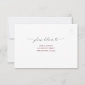 Land Boho Roos Wedding RSVP Kaart (Achterkant)