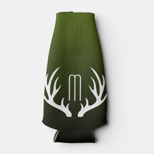 Land Bosland Groene Witte Herten Antlers Flesjeskoeler (Voorkant)