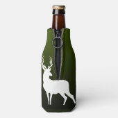 Land Bosland Groene Witte Herten Antlers Flesjeskoeler (Fles Achterkant)