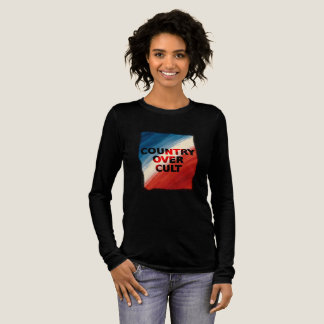 Land boven Cult – Patriottische verfstrepen Tri-Blend Shirt
