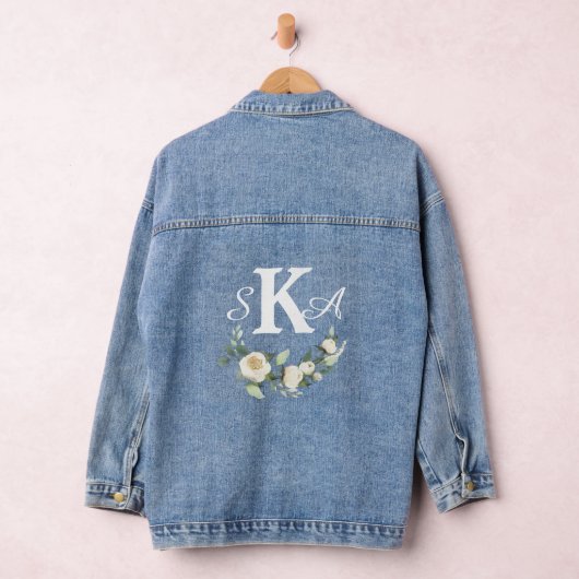 Land Bruiloft Monogrammen Initialen Bruidsmeisje Denim Jacket (Hangar)