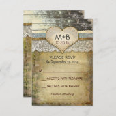 land bruiloft RSVP kaarten (Voorkant / Achterkant)