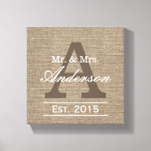 Land Burlap Familie Ingebouwde Familienaam Canvas Afdruk