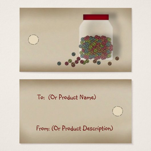 Land Buttonnen Label hangen Visitekaartjes (Voorkant /achterkant)