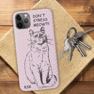 Land Cat Geen Stress MEOWT Roze Stippen iPhone 11 Pro Max Hoesje