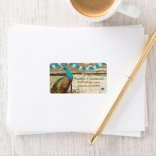 Land Chic Aqua Bunting  Peacock Etiket (Insitu)