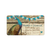 Land Chic Aqua Bunting  Peacock Etiket (Voorkant)