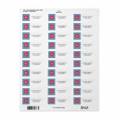 Land Chic Blue Gingham Monogram Etiket (Full Sheet)