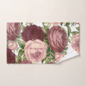 land - chic burgundy roze roze bloemen handdoek (Handdoek)