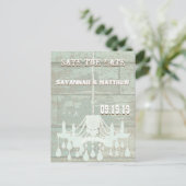 Land Chic Chocolate Mint Rustic Sparen de Datum Aankondigingskaart (Staand voorkant)