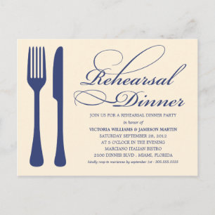 LAND CHIC FLATWARE   REHEARSAL DINNER INVITE UITNODIGING BRIEFKAART