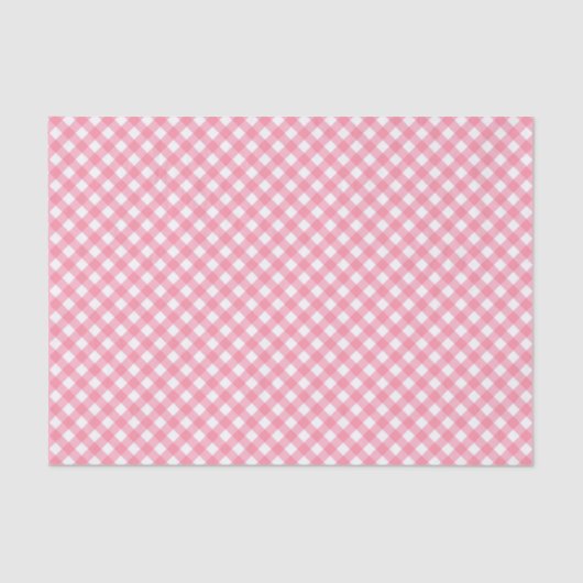 Land Chic Pastel Baby Roze Gingham Tissuepapier (Voorkant)